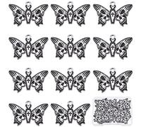 SUNNYCLUE 1 Box 20Pcs Butterfly Skull Charm Enamel Charms Bulk Black Alloy Butterflies Skulls for Jewellery Making Halloween Necklace Bracelet Earrings DIY Accessories (ENAM-SC0002-79-UK7)