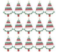 SUNNYCLUE 1 Box 20Pcs Christmas Bell Charms Winter Pendant Charms Christmas Tree Colorful Dangle Pearlized Pearl Glass Gold Copper Wire Pendants Findings for Jewellery Making Necklace Bracelet DIY