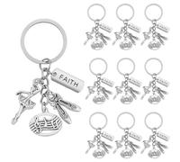 SUNNYCLUE 1 Box 20pcs Dance Keychain Pack Ballet Key Chain Set Inspiration Word Silver Music Dancer Ballerina Shoes Key Chain Gifts Pack for Women Birthday Party Favors Handbags Charms Decorations