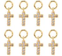 SUNNYCLUE 1 Box 20pcs Easter Cross Charm Rhinestone Cross Charm Metal Brass Golden Rosary Crucifix Faith Lucky Crosses Pendants Bulk for Jewelry Making Women Keychains Necklaces Christmas Supplies
