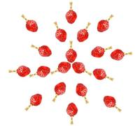 SUNNYCLUE 1 Box 20Pcs Glass Strawberry Charms Bulk Strawberries Charm 3D Small Red Fruit Food Berry Charms for jewellery Making Charms Craft Necklace Bracelet Earring Diy Christmas Women Adults