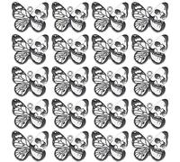 SUNNYCLUE 1 Box 20Pcs Halloween Gothic Charms Butterfly Charms Bulk Gothic Butterfly Charm Black and White Skeleton Charms for jewellery Making Charms DIY Earrings Bracelet Necklace Halloween Party