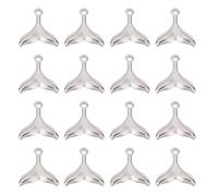 SUNNYCLUE 1 Box 20Pcs Mermaid Charms Tail Charms Stainless Steel Fishtail Charm Fish Whale Dolphin Tails Charm Summer Sea Ocean Animal Pendants for Jewellery Making Necklace Earrings DIY Craft