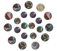 SUNNYCLUE 1 Box 20Pcs Natural Abalone Shell Flat Round Shape Beads Paua Shell Colorful Loose Spacer Coin Charms Hole Drilled for Jewelry Making Bracelets Necklaces Supplies, 8MM 10MM