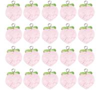 SUNNYCLUE 1 Box 20Pcs Peach Charms Bulk 3D Resin Fruit Charms Small Pink Transparent with Iron Loops Peaches Charms for Jewellery Making Charms Bracelets Earring DIY Supplies Christmas Women Adults
