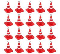 SUNNYCLUE 1 Box 20Pcs Traffic Cone Charms Road Sign Charm Bulk Large Red White Acrylic Resin Barricades Signs Model Roadblock Charms for Jewellery Making Charms Diy Bracelets Necklaces Supplies Women