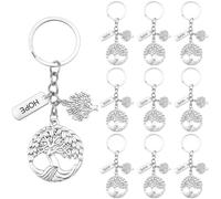 SUNNYCLUE 1 Box 20Pcs Tree of Life Keychain Bulk Family Tree Key Chains Pack Silver Alloy Metal Hope Natural Inspirational Thanks Keyrings for Purse Bag Charms Decor Party Favor Wedding Favors Gifts