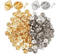 SUNNYCLUE 1 Box 240 Pcs 120Set 2 Colors Metal Pin Backs Butterfly Pin Backs Clutch with Blank Jewelry Locking Badge Insignia Clutches Replacemen Platinum Golden Color DIY