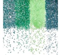 SUNNYCLUE 1 Box 240G 4 Colors Green Crushed Glass Broken Crystal Pieces Irregular Chunky Metallic Sprinkles Flakes Glitter Decor Small Chips for Nail Arts Vase Filler Epoxy Jewellery Making DIY Crafts