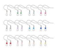 SUNNYCLUE 1 Box 240Pcs 12 Colors Stainless Steel Earring Hooks Fish Hook Earring Wires Bulk & 250Pcs Open Jump Rings French Ear Wire Hooks Silver Earwires Findings for Jewellery Making Earrings