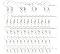 SUNNYCLUE 1 Box 240Pcs 4 Styles Stainless Steel Fish Hook Earrings French Earring Hooks Bulk Ear Wire Fishhook Silver Earwires Hook Earring Findings for jewellery Making Supplies DIY Dangle Earrings