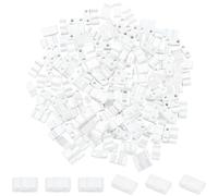 SUNNYCLUE 1 Box 240pcs 5x2mm Glass Beads Two Holes Square Beads 2 Holes 1/2 Half Cut Small Flat Square White Japanese Loose Spacer Bead Bulk for Jewellery Making Bracelet Earrings Adults Supplies
