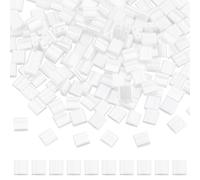 SUNNYCLUE 1 Box 240Pcs Tile Beads Tila Beads Bulk 5x5mm Opaque White 2 Hole Bead Full Size Rectangle Square Tila Two Hole Japanese Seed for Jewellery Making Beading Bracelets DIY Crafts