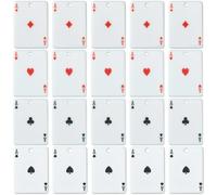 SUNNYCLUE 1 Box 24Pcs 4 Styles Ace Charm Playing Card Resin Charms Bulk White Rectangle Heart Spade Diamond Club Poker Cards Shaped Large Pendants for Jewelry Making Necklaces DIY Crafts Supplies