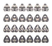 SUNNYCLUE 1 Box 24Pcs 4 Styles Tarot Charms Ouijas Charms Bulk Black Gold Alloy Enamel Halloween Spirit Board Butterfly Magic Charms for jewellery Making Charms Supplies DIY Crafting Necklace Bracelet
