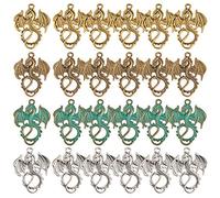 SUNNYCLUE 1 Box 24pcs 6 Styles Dragon Charms Pendants Alloy Flying Dragon Key Ring for Jewellery Necklace Bracelet Making Accessory, 35mm Dragons Gothic Pendants Charms for Women Men Halloween Party
