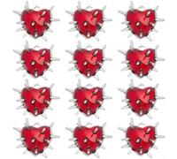 SUNNYCLUE 1 Box 24Pcs Gothic Heart Charms Enamel Heart Charm Bulk Tibetan Silver Thorn Styles Enamel Metal Red Halloween Punk Pendants for Jewellery Making Diy Earrings Crafts Necklace Bracelet Adults