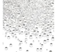 SUNNYCLUE 1 Box 2500pcs 4 Styles Craft Pearls Flat Back Flat Back Resin Pearls Transparent Micro Small Resin Half Round Flat Back Water Droplets Bubble Embellishments for DIY Phones Clothes Shoes