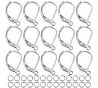 SUNNYCLUE 1 Box 250Pcs Earring Hooks and Jump Rings 100Pcs Stainless Steel Leverback Earring Findings 150Pcs Open Jump Rings Hypoallergenic Lever Back Earring Hooks for jewellery Making Kits DIY Craft