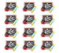 SUNNYCLUE 1 Box 25Pcs School Charms Best Teacher Student Charm Resin Flatback Red Apple BlackBoard ABC Teachers Charms for Jewelry Making Charm Back to School Gift Teacher's Day Earrings DIY Craft,