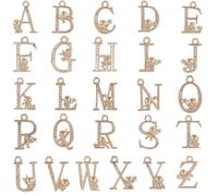 SUNNYCLUE 1 Box 26Pcs Gold Alphabet Charms A to Z Charms Bulk Metal Small Golden Letters Name Astronaut Letter Charms for Jewelry Making Charms Diy Necklaces Bracelets Earrings Supplies Women Adults