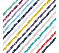 SUNNYCLUE 1 Box 28 strands 4mm Faceted Rondelle Beads Strand Glass Beads Assorted Small Transparent Clear Blue Yellow Red Spacer Bead for Jewellery Making Women Wedding Birthday Gift Craft Accessories