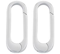 SUNNYCLUE 1 Box 2Pcs 925 Sterling Silver Gate Rings Spring Oval Ring Heavy Duty Connector Closures Carabiner Opening Keychain Clamp Snap Clasps Clip for Jewellery Making DIY Crafts Purse Accessories