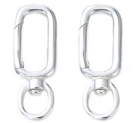 SUNNYCLUE 1 Box 2Pcs 925 Sterling Silver Key Chain Rings Oval Keychain Clip Silver Swivel Clasp Clips Spring O Ring Trigger Buckle Hook Keychains for Keyrings Necklaces DIY Jewellery Making Crafts