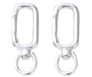 SUNNYCLUE 1 Box 2Pcs 925 Sterling Silver Key Chain Rings Oval Keychain Clip Silver Swivel Clasp Clips Spring O Ring Trigger Buckle Hook Keychains for Keyrings Necklaces DIY Jewellery Making Crafts