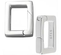 SUNNYCLUE 1 Box 2Pcs 925 Sterling Silver Small Spring o Ring Spring Key Ring Rectangle Oval Spring Trigger Snap Ring Carabiner Hook Bulk for Jewellery Making Lanyard Bag Purse Friendship Gifts DIY
