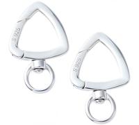 SUNNYCLUE 1 Box 2Pcs 925 Sterling Silver Spring Clasp Ring Triangle Keychain Ring Double Opening Swivel Clasp Spring Gate Clip Snap Trigger Buckle Keychain for Keyring Jewellery Making Necklaces DIY