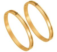 SUNNYCLUE 1 Box 2Pcs Bracelet Blanks Grooved Bangle 51x61mm Gold Stainless Steel Metal Hinged Empty Cuff Inlay Bracelet Base for Jewellery Making Kits Inlaid Gemstone Leather Women DIY Crafts Supplies