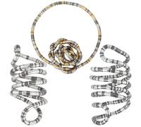 SUNNYCLUE 1 Box 3 Pack Bendable Snake Necklace Flexible Snake Bracelet Gold Silver Black Metal Adjustable Infinite Loop Bendable Multi-purpose Choker Chain for Women Gifts Jewellery Making DIY Crafts