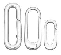SUNNYCLUE 1 Box 3 Sizes 925 Sterling Silver Oval Spring Clasp Metal Spring Gate Rings Bulk Carabiner Snap Bracelet Closures Large Clamp Necklace Connector Hoop Clip Clasps for Jewellery Making Craft