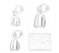 SUNNYCLUE 1 Box 3 Sizes 925 Sterling Silver Pinch Bail Pinch Clip Clasps Chain Connector Bails for Jewellery Making Accessories Necklace Bracelet DIY Craft Adult Women