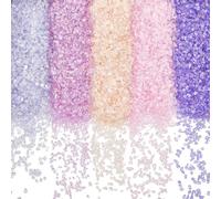 SUNNYCLUE 1 Box 300G 5 Colors Crushed Glass Decor Purple Broken Crystals Irregular Chunky Metallic Sprinkles Flakes Glitter Small Pieces Chips for Nail Arts Filler Epoxy Jewellery Making DIY Crafting