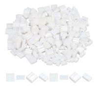 SUNNYCLUE 1 Box 300pcs 5x5mm/5x2mm Seed Glass Beads Square Two Hole Beads White Flat 1/2 Half Cut Japanese Two Holes Loose Spacer Seed Beads for Jewellery Making Bracelet Birthday Wedding Crafts