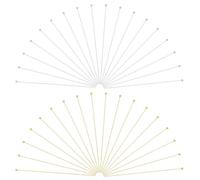 SUNNYCLUE 1 Box 300Pcs 70mm Ball Head Pin jewellery Earring Pins Silver Brass Long Gold Findings Pins Small Round Ball Headpin for jewellery Making Earring Charm Bracelet Accessories Supplies DIY Craf