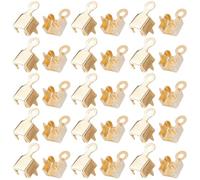 SUNNYCLUE 1 Box 300Pcs Gold Chain Connector Ends 4mm Cup Chain Rhinestone Crystal Brass Chains Link Square Charm Chain Crimp Tips Accessories for jewellery Making DIY Bracelet Necklace Earrings