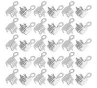 SUNNYCLUE 1 Box 300Pcs Silver Chain Connectors 4mm Rhinestone Cup Chain Ends Brass Chains Link Charm Pendant Crimp Tips Accessories for jewellery Making Chains DIY Bracelet Necklace Earrings Keychains