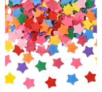 SUNNYCLUE 1 Box 300Pcs Star Felt Shapes Felt Stars Bulk Pre Cut Colorful Thin Woven Small Embellishments Fabric Flat Needle Felting for DIY Crafts Supplies Sewing Decoration Handicrafts Finishing