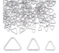 SUNNYCLUE 1 Box 300Pcs Triangle Open Hook Rings Stainless Steel Triangle Jump Ring Bulk Small Pinch Bails Connectors Linking Findings for Jewelry Making Accessories DIY Earrings Bracelet Necklace