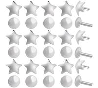 SUNNYCLUE 1 Box 30Pcs 2 Styles 925 Sterling Silver Bead End Caps Bead Caps Bail Bulk Flat Head Star Round No Hole Pearl Eye Pin Headpin End Spacers for Jewellery Making Crafts Finding Supplies