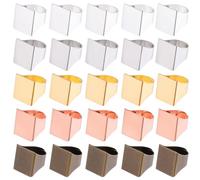 SUNNYCLUE 1 Box 30Pcs 5 Colors Rectangle Bezel Ring Blanks Cabochon Ring Blanks Bulk Square Colorful Tray Findings Antique Adjustable Finger Base Components for Jewellery Making DIY Gifts Accessories