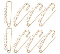 SUNNYCLUE 1 Box 30pcs 50mm Gold Brooch Safety Pin Large Kilt Pin Bulk Iron Decoration Metal Fastener Blankets Kilt Badge Heavy Duty Brooches with 5 Loops for Jewellery Making Diy Supplies Sewing