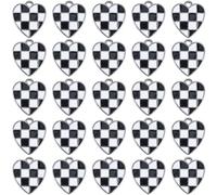 SUNNYCLUE 1 Box 30Pcs Black And White Heart Charm Enamel Charms For Jewellery Making Keychain Earrings Accessories Wedding Women Beginners