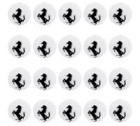 SUNNYCLUE 1 Box 30Pcs Black Horse Beads Horse Silicone Focal Beads Bulk Wholesale White Round 15mm Simplicity Vivid Printed Spacer Animal Beads for Pens Beading Keychains Bracelets Lanyard Women Gifts