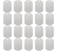 SUNNYCLUE 1 Box 30Pcs Blank Metal Stamping Charms Stainless Steel Rectangle Charms 30mm Small Silver Tag Rectangular Charm for Jewellery Making Charm Necklaces Keychains Christmas Wedding Women Adults