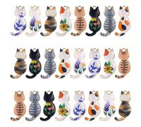 SUNNYCLUE 1 Box 30PCS Cat Charms Bulk Pet Charms Kitty Charm Black Cat Kitten Animal Enamel Cartoon Cute Mini Pet Alloy Charms for jewellery Making Charms Earrings Necklace Bracelets DIY Crafts