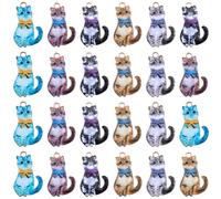 SUNNYCLUE 1 Box 30Pcs Cat Shaped Charms Bulk Alloy Enamel Cat Charm Cute Pet Metal Kitty Cats Animal Halloween Cartoon Charm for jewellery Making Charms DIY Craft Necklace Bracelet Earring Beginners
